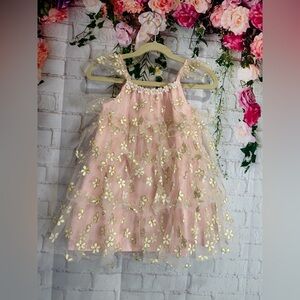 Biscotti Pink and Gold Floral Kids Dress